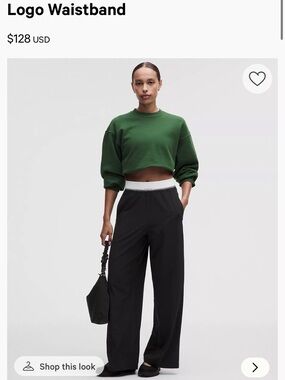 lululemon Black Leggings with White Logo Waistband